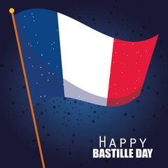 Poster - france flag of happy bastille day vector design