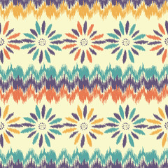 Aufkleber - Seamless abstract pattern with the image of a flower ornament.
