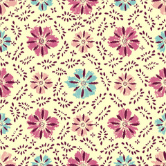 Aufkleber - Seamless abstract pattern with the image of a flower ornament.
