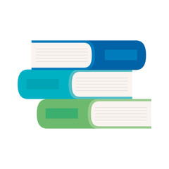 Sticker - pile of books, on white background, stack of books, concept of learning vector illustration design