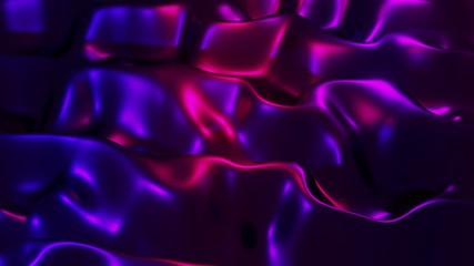 Poster - 3d Animation wave liquid purple color digital abstract background