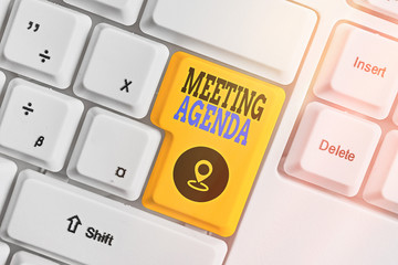 Fototapete - Writing note showing Meeting Agenda. Business concept for items that participants hope to accomplish at a meeting