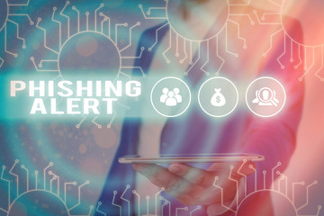 Poster - Text sign showing Phishing Alert. Business photo showcasing aware to fraudulent attempt to obtain sensitive information
