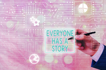 Fototapete - Conceptual hand writing showing Everyone Has A Story. Concept meaning account of past events in someones life or career