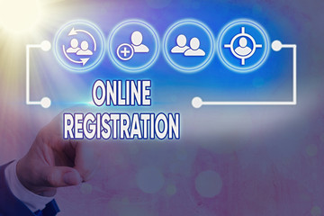 Fototapete - Writing note showing Online Registration. Business concept for System for subscribing or registering via the Internet