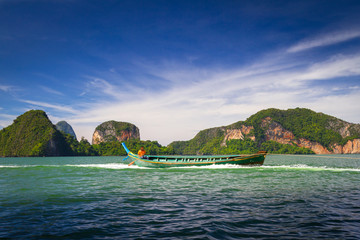 Wall Mural - Amazing Phang Nga Bay with thousands of islands in Thailand