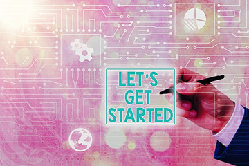 Wall Mural - conceptual hand writing showing let s get started. concept meaning encouraging someone to begin doin