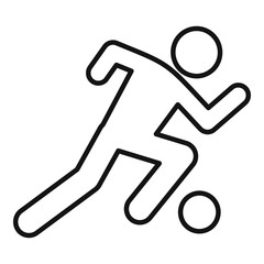 Poster - soccer player running icon. outline soccer player running vector icon for web design isolated on whi