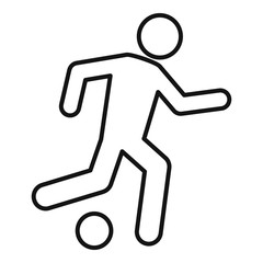Poster - training soccer player icon. outline training soccer player vector icon for web design isolated on w