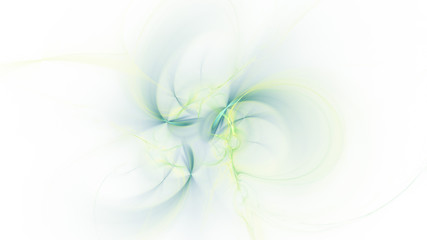 abstract colorful golden and green glowing shapes. fantasy light background. digital fractal art. 3d