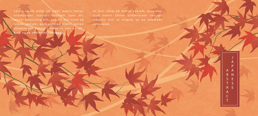Wall Mural - oriental japanese style abstract pattern background design autumn plant red maple leaf branch
