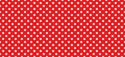 Poster - Polka dot seamless pattern. Red dotted geometric abstrct background. Vector abstract background.