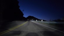Twilight Car Mount Driving On Angeles Crest Highway In The San Gabriel Mountains Above Los Angeles California.