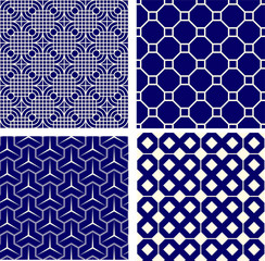 Poster - set of seamless geometric pattern with geometric shapes,Fabric pattern,Tile pattern,Carpet pattern,Wallpaper pattern
