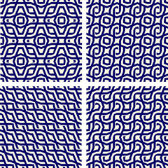Poster - set of seamless geometric pattern with geometric shapes,Fabric pattern,Tile pattern,Carpet pattern,Wallpaper pattern