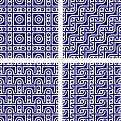 Poster - set of seamless geometric pattern with geometric shapes,Fabric pattern,Tile pattern,Carpet pattern,Wallpaper pattern