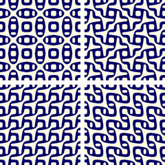 Poster - set of seamless geometric pattern with geometric shapes,Fabric pattern,Tile pattern,Carpet pattern,Wallpaper pattern