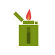 Lighter vector icon in flat. Fire isolated illustration.