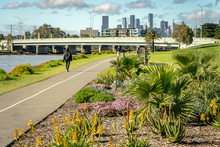 Biking And Walking Trail Along The Maribyrnong River In Melbourne, Australia