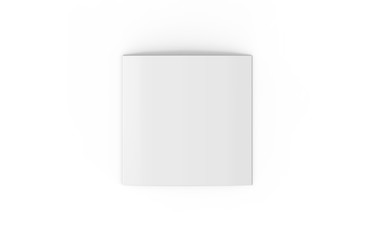 Wall Mural - Blank white empty square tri fold catalogue, brochure flyer, changeable background for mock up and template design, 3d illustration