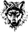Hand drawn wild animal. Wolf. Vector isolated on a transparent background