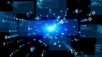 Aufkleber - Digital transformation concept. Binary code. Programming.