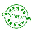 © bankrx - Grunge green corrective action word with star icon round rubber seal stamp on white background