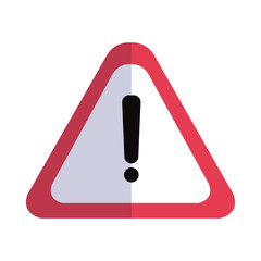 Canvas Print - danger warning sign, exclamation mark on triangle vector illustration design