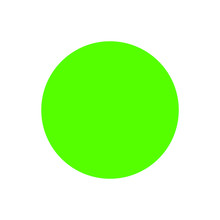 Circle Green Bright Simple Shape Isolated On White, Glow Green Circle For Background, Circle Fluorescent Green Color Shiny For Icon Button, Reflective Green Color