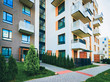 Apartment residential modern house building exterior and fence concept_4x3