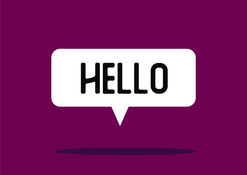 Hello. Lettering for banner, poster and sticker concept with text Hello.Calligraphic simple logo. Vector Illustration
