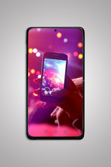 Wall Mural - Black mobile phone mock up-concerts