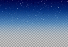 Starry Night Sky On Transparent Background - Vector Design Element
