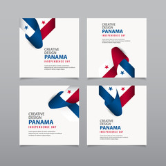Wall Mural - Happy Panama Independence Day Creative Design Vector Template Illustration