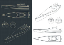 High Speed Boat Drawings