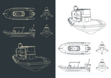 Rigid Inflatable Boat Drawings