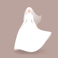 Wall Mural - Muslim bride in wedding dress and veil