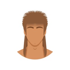 Wall Mural - Face of man with mullet haircut