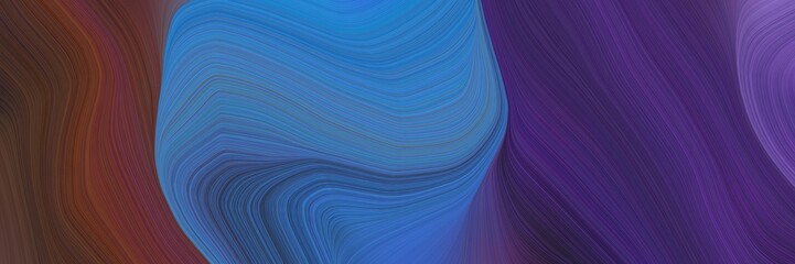 Poster - dynamic elegant graphic. modern soft swirl waves background illustration with dark slate blue, steel blue and old mauve color for canvas or poster