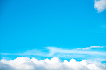 blue sky background with tiny clouds. panorama