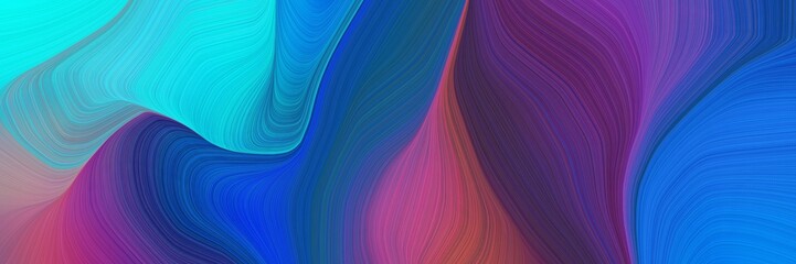 Poster - beautiful elegant graphic with dark slate blue, bright turquoise and mulberry  color. curvy background design for canvas or poster