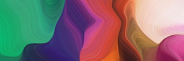 Poster - elegant graphic with waves. contemporary waves illustration with dark slate gray, dark salmon and medium sea green color for canvas or poster