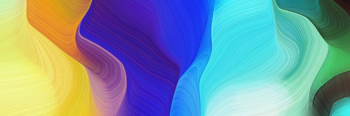 Poster - modern waves background illustration with burly wood, dark slate blue and medium turquoise color for canvas or poster
