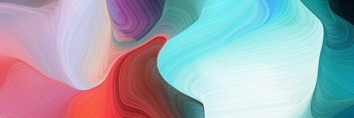 Leinwandbilder - landscape orientation graphic with waves. smooth swirl waves background design with thistle, light gray and teal blue color for canvas or poster