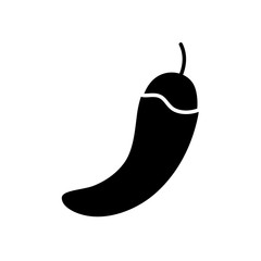 Sticker - chili vegetable icon, silhouette style