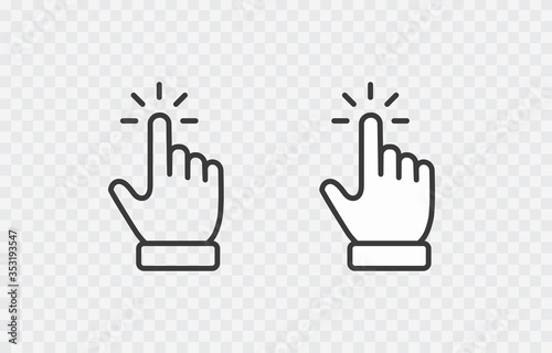 Cuadros en Lienzo Click cursor set icon isolated on transparent background