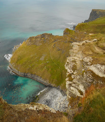 Wall Mural - View of shoreline from top of Cliffs of Moher