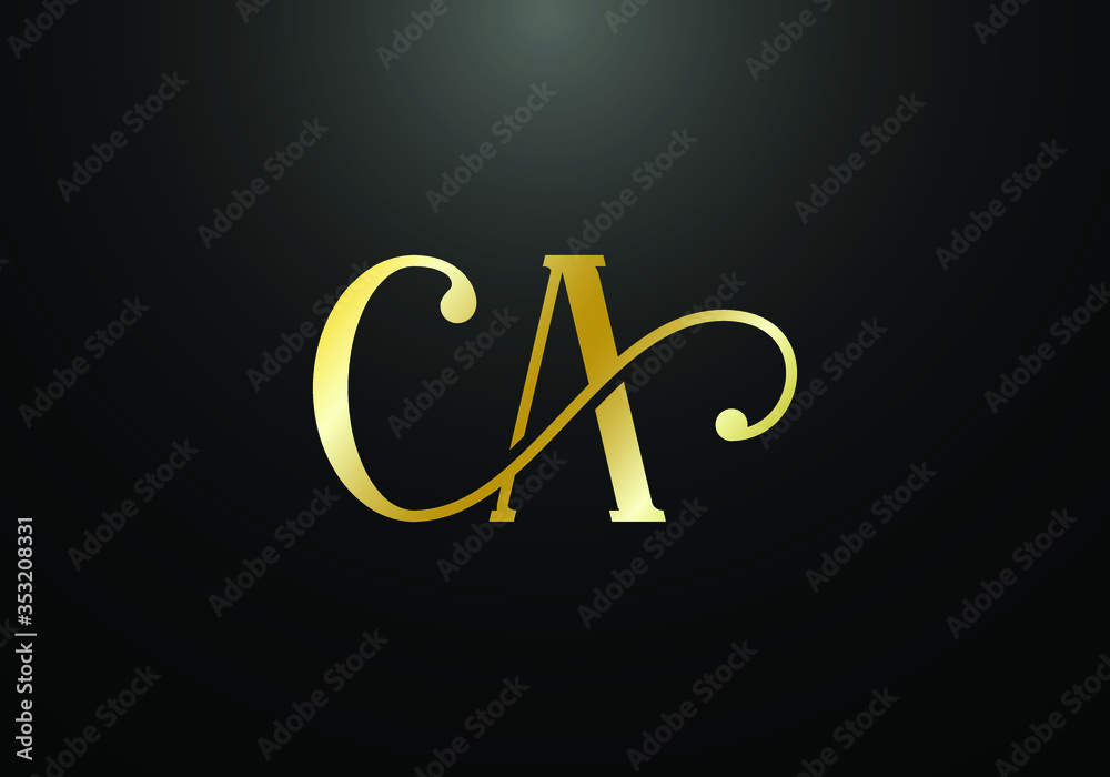 Initial Monogram Letter CA Logo Design Vector Template. CA Letter Logo Design - obrazy, fototapety, plakaty 