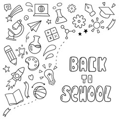 Wall Mural - Back to school Vector illustration. Doodle design concept