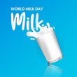 spilled milk concept vector for world milk day